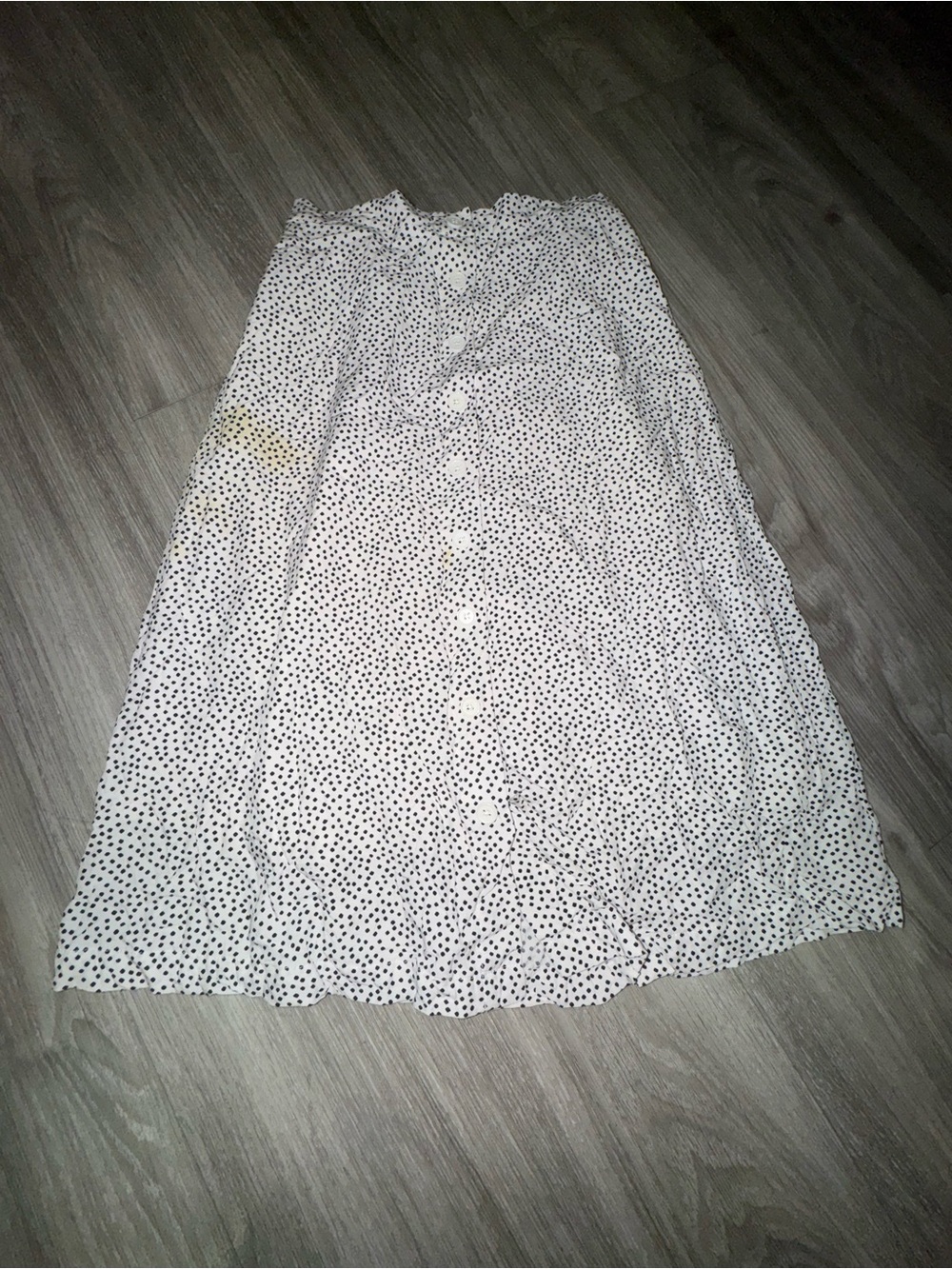 Old Navy White Midi Skirt with Black Polka Dots - Read Description